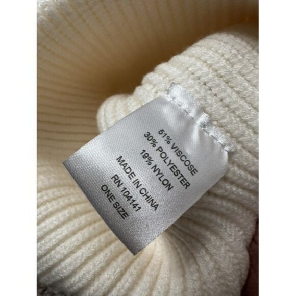DSG womens ribbed oat milk beanie headgear OSFM Winter Hat - Picture 7 of 7